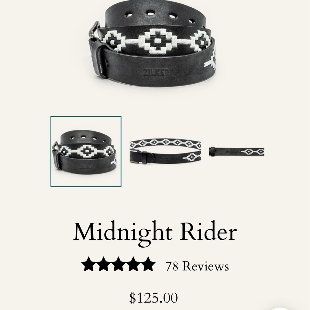 Black & White Woman’s Zilker Belt - size 30
